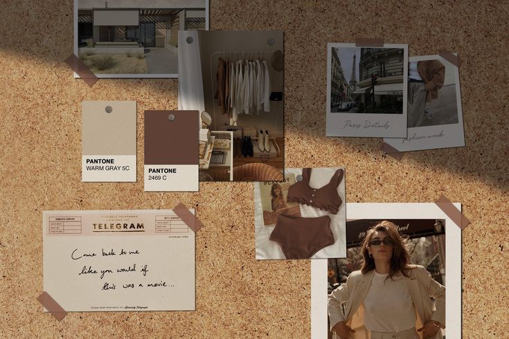 Realistic Mood Board Mockups PSD